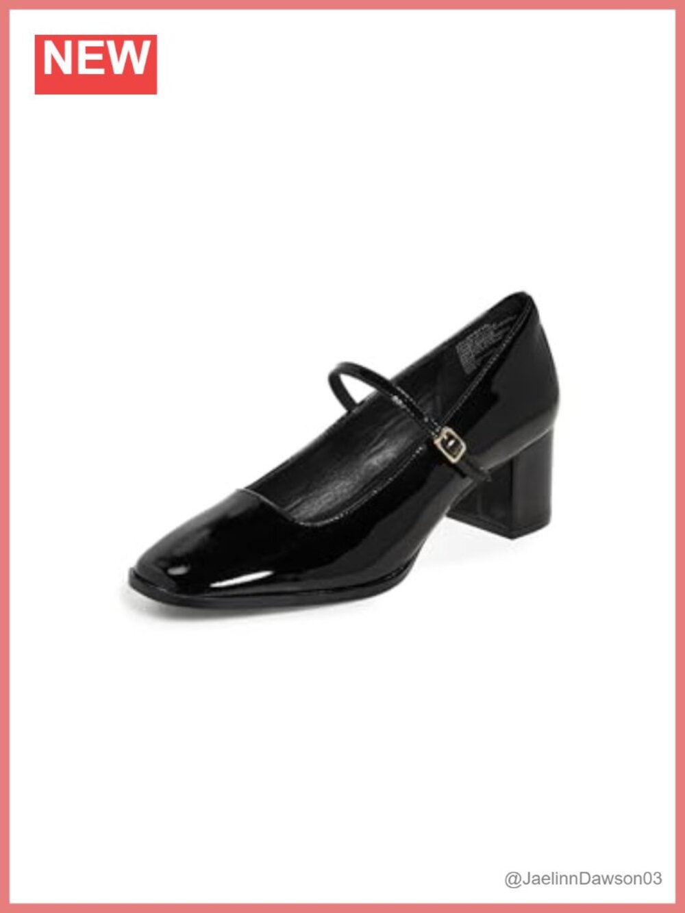 Madewell Greta Patent Leather Block Heel Pumps Square Toe Buckle
